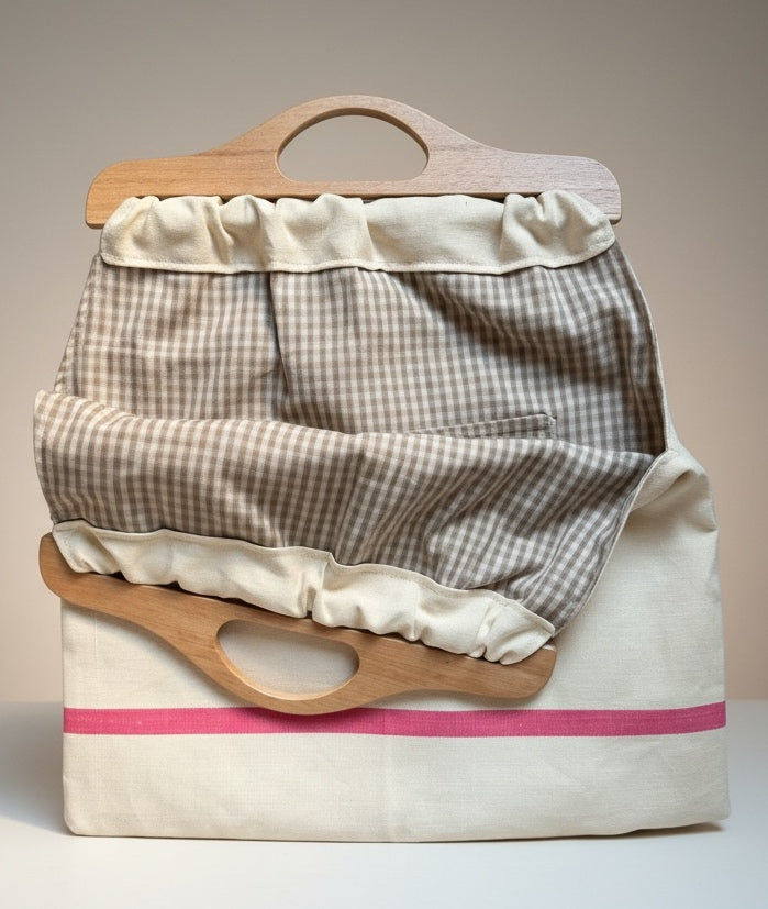 Bolsa asa madera lino