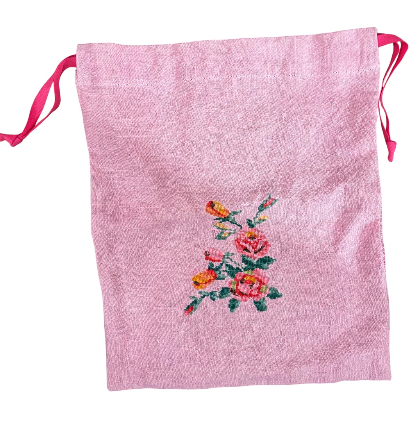 Bolsa lino bordada