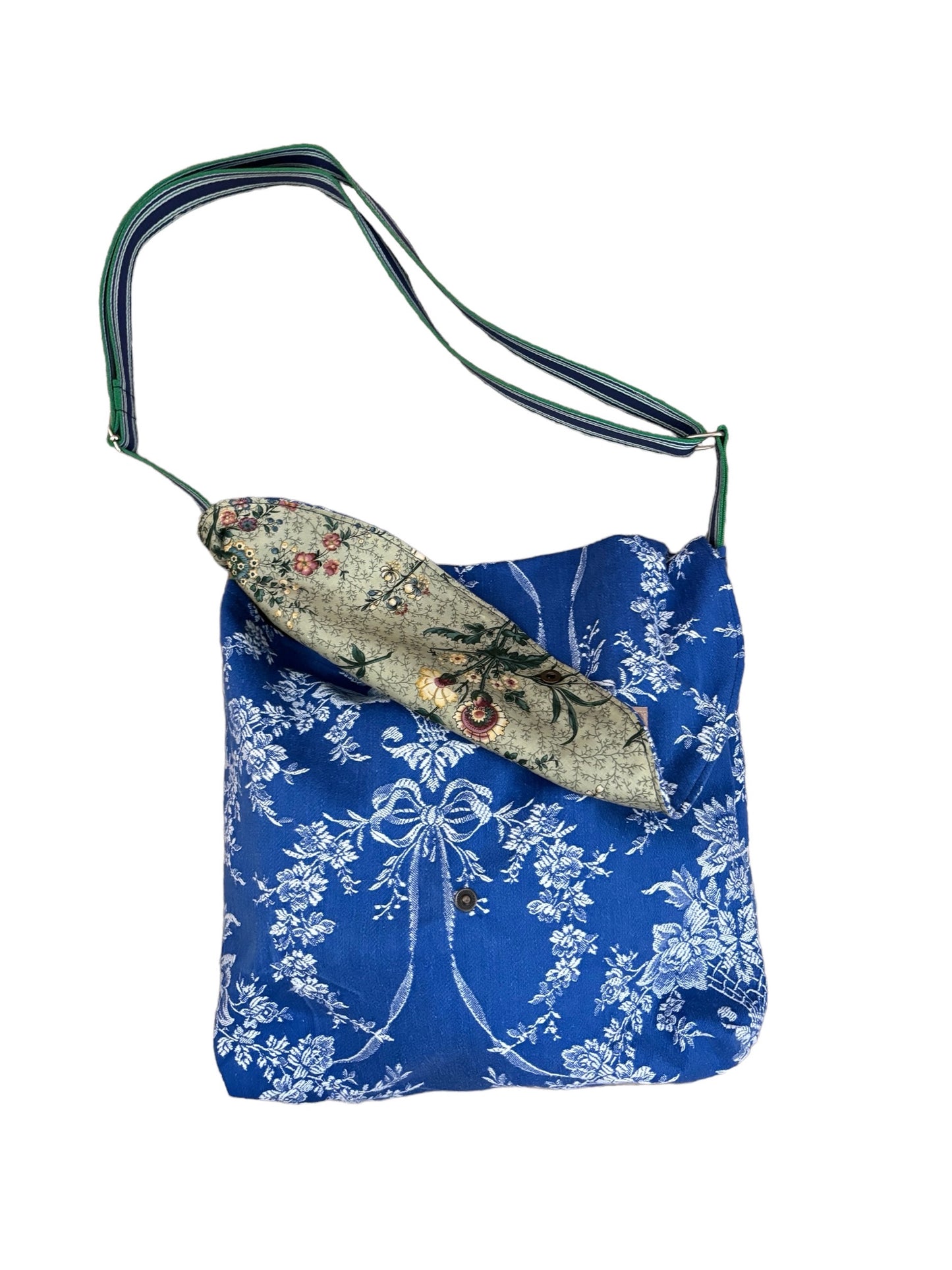 Ona "BANDOLERA" azul flores