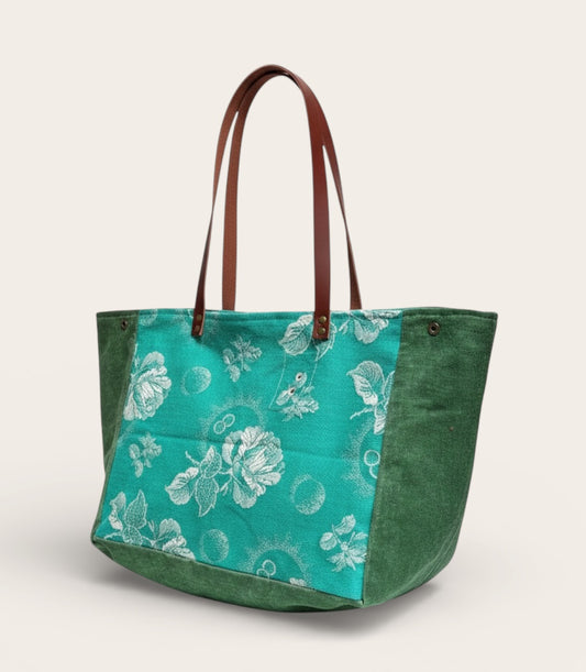 Ona "CAPAZO" verde con terciopelo