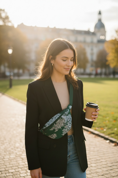 Ona “RIÑONERA” verde oriental pequeña